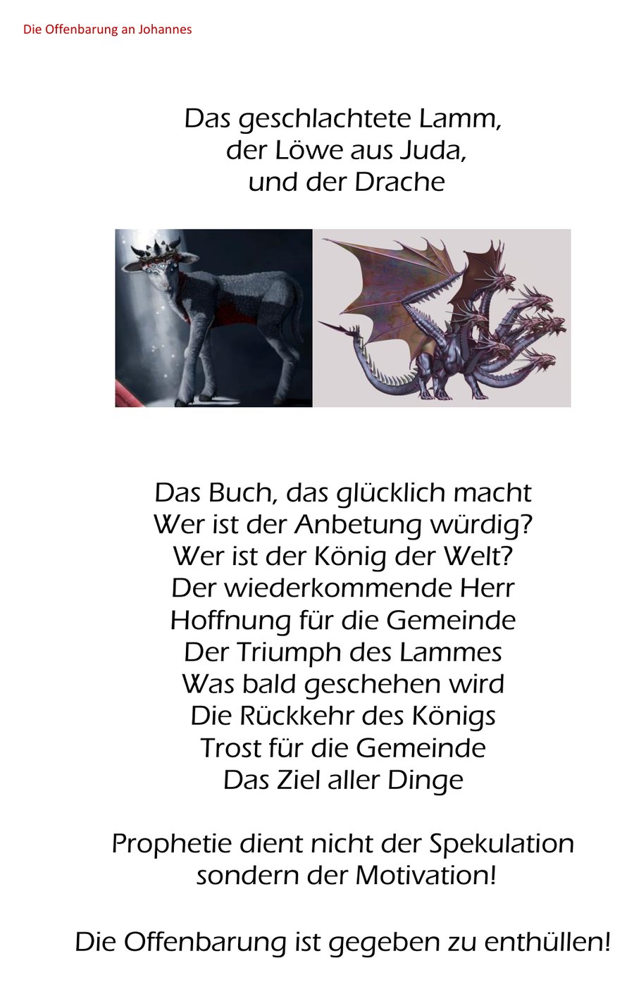 Titelbild: Die Offenbarung des Johannes
