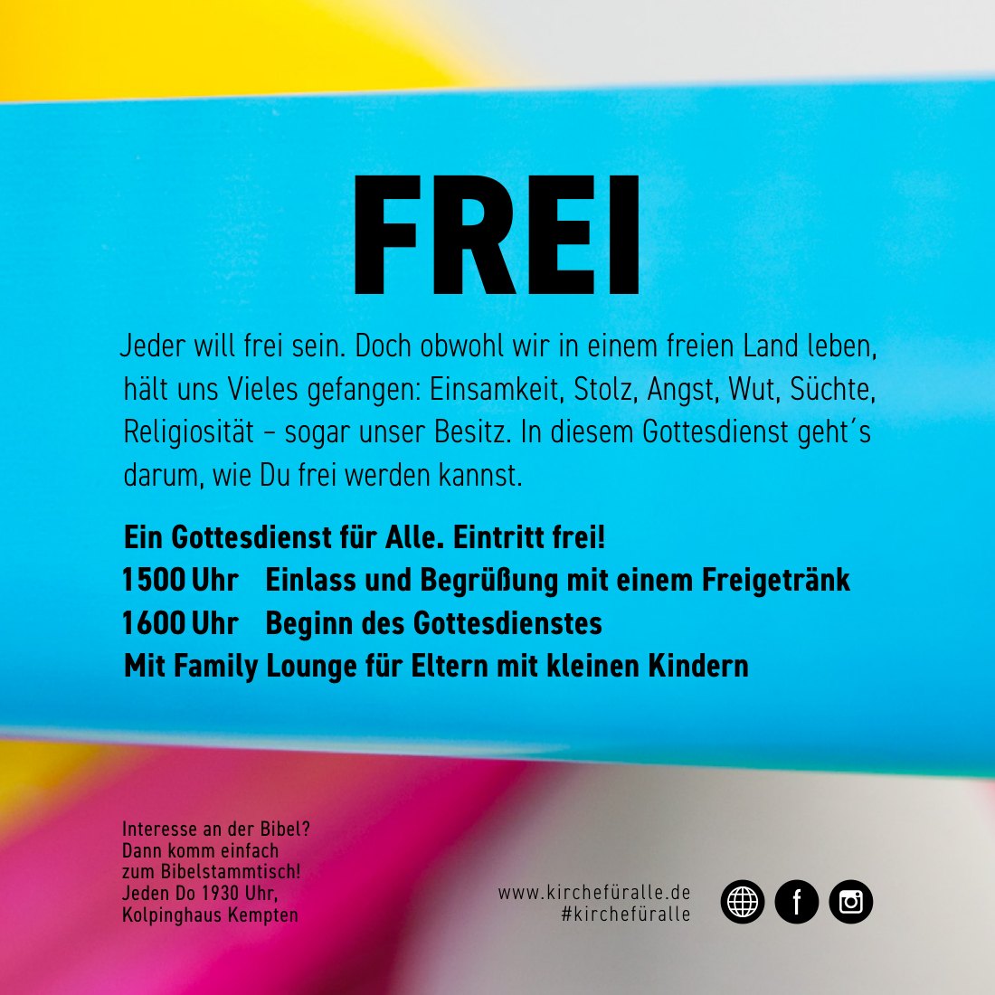Rückseite des Flyers »Frei«